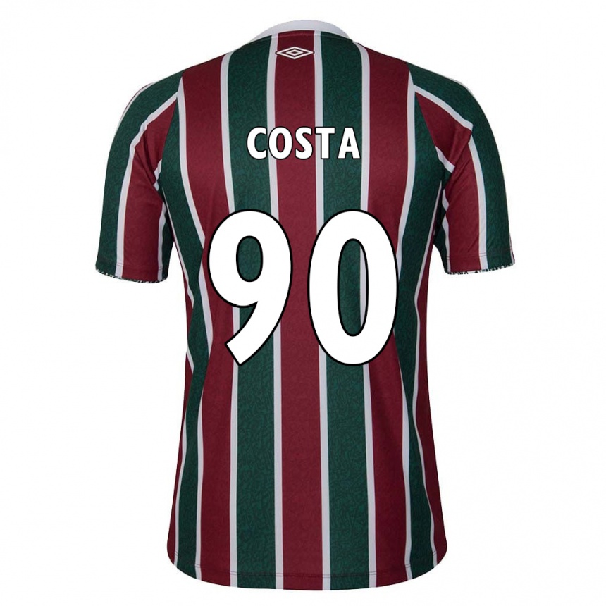 Kinder Fußball Douglas Costa #90 Grün Kastanienbraun Weiß Heimtrikot Trikot 2024/25 T-Shirt Luxemburg