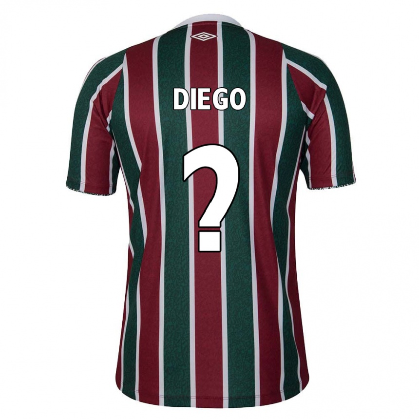 Kinder Fußball Diego #0 Grün Kastanienbraun Weiß Heimtrikot Trikot 2024/25 T-Shirt Luxemburg