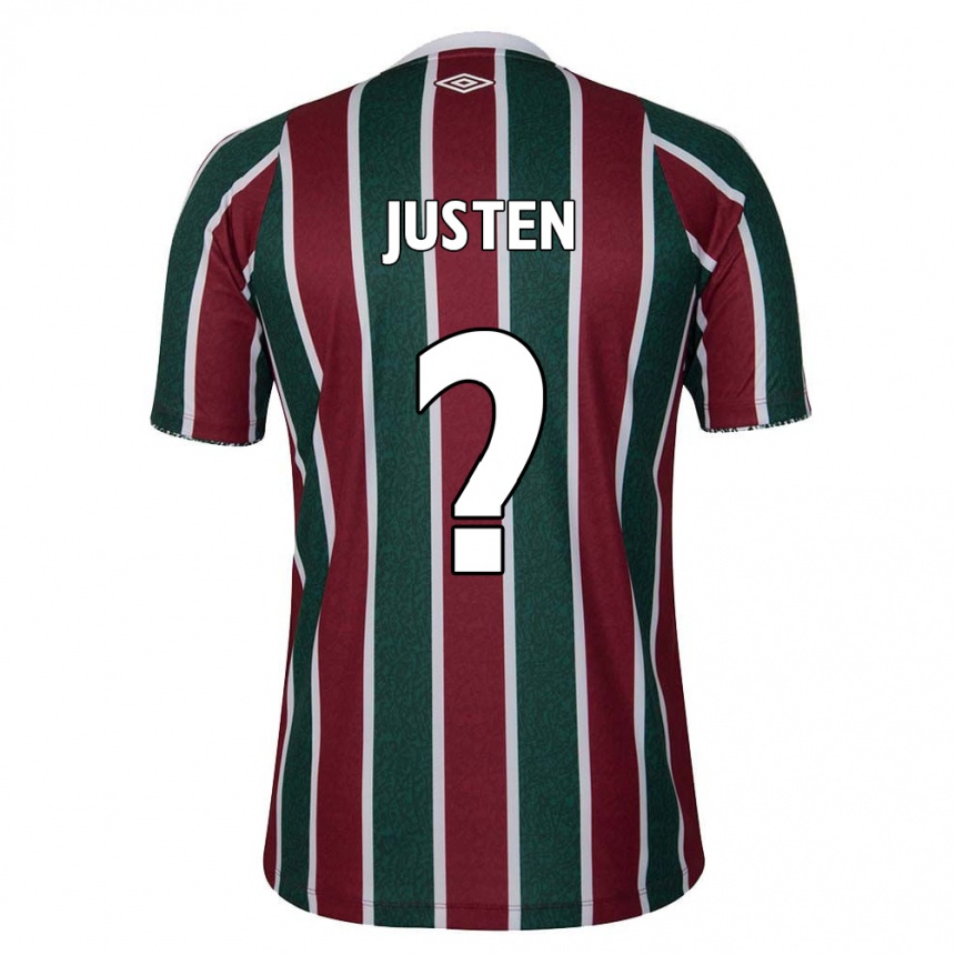 Kinder Fußball Justen #0 Grün Kastanienbraun Weiß Heimtrikot Trikot 2024/25 T-Shirt Luxemburg