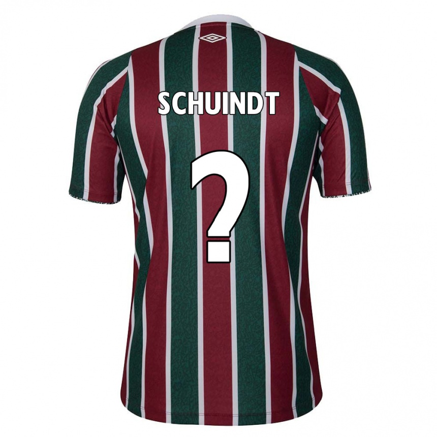 Kinder Fußball Davi Schuindt #0 Grün Kastanienbraun Weiß Heimtrikot Trikot 2024/25 T-Shirt Luxemburg