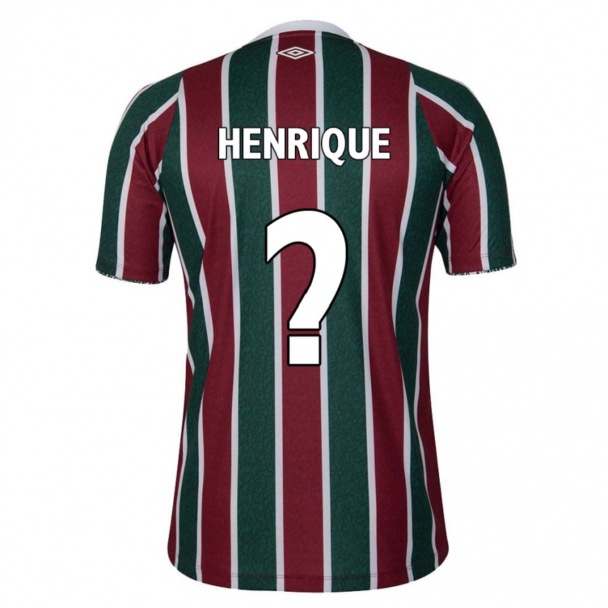 Kinder Fußball Henrique #0 Grün Kastanienbraun Weiß Heimtrikot Trikot 2024/25 T-Shirt Luxemburg