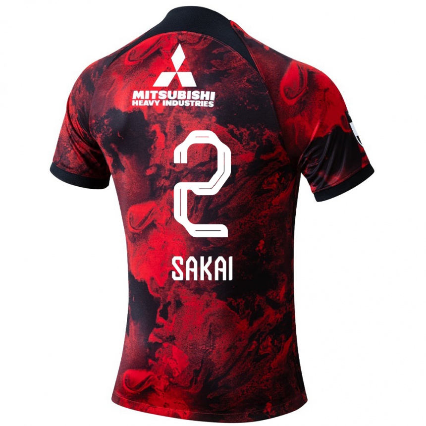 Kinder Fußball Hiroki Sakai #2 Rot Schwarz Heimtrikot Trikot 2024/25 T-Shirt Luxemburg