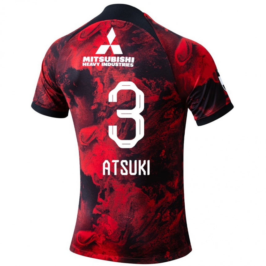 Kinder Fußball Atsuki Ito #3 Rot Schwarz Heimtrikot Trikot 2024/25 T-Shirt Luxemburg