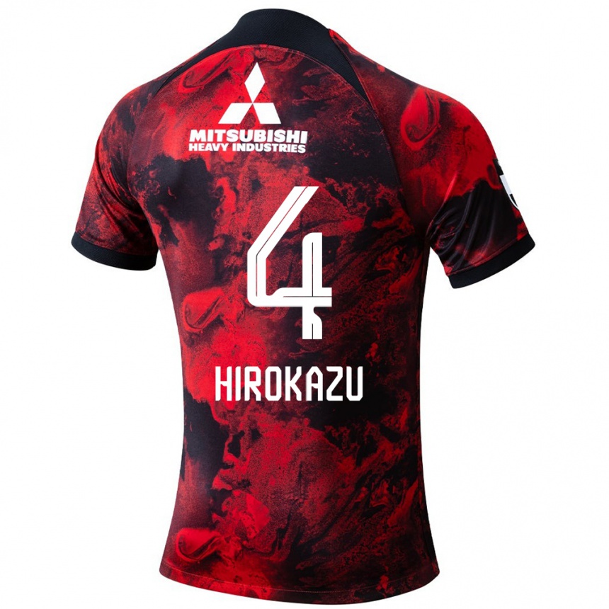 Kinder Fußball Hirokazu Ishihara #4 Rot Schwarz Heimtrikot Trikot 2024/25 T-Shirt Luxemburg