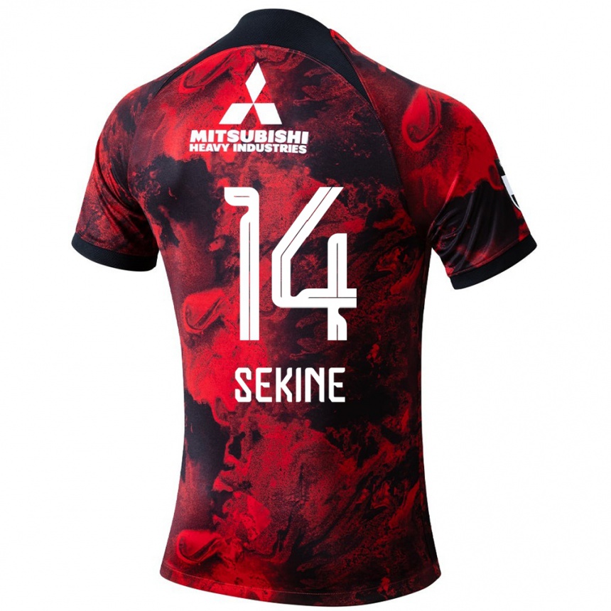 Kinder Fußball Takahiro Sekine #14 Rot Schwarz Heimtrikot Trikot 2024/25 T-Shirt Luxemburg