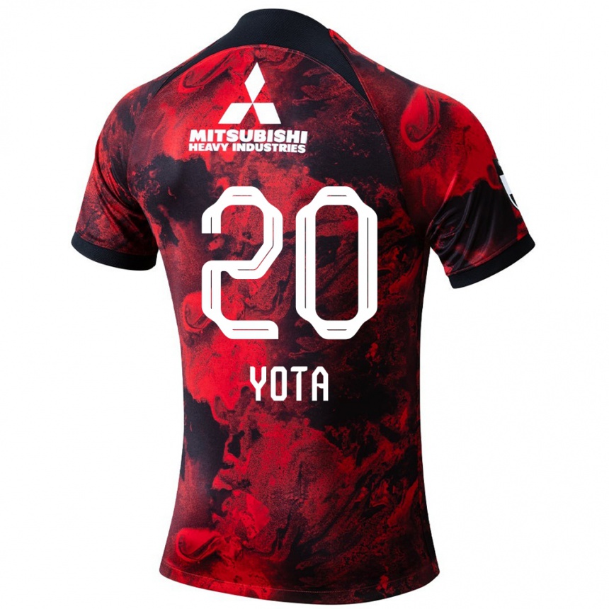 Kinder Fußball Yota Sato #20 Rot Schwarz Heimtrikot Trikot 2024/25 T-Shirt Luxemburg