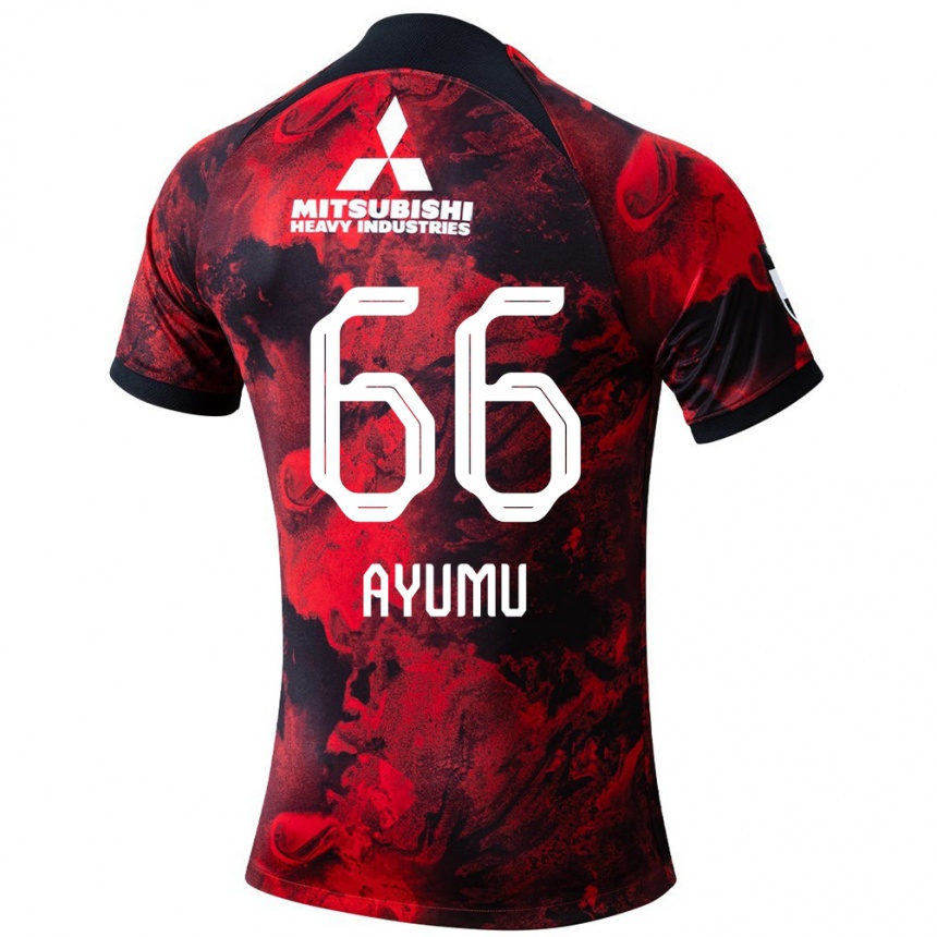 Kinder Fußball Ayumu Ohata #66 Rot Schwarz Heimtrikot Trikot 2024/25 T-Shirt Luxemburg