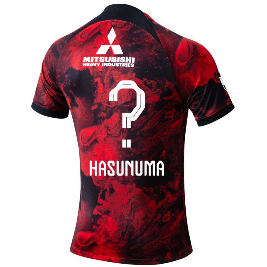 Kinder Fußball Shunsuke Hasunuma #0 Rot Schwarz Heimtrikot Trikot 2024/25 T-Shirt Luxemburg