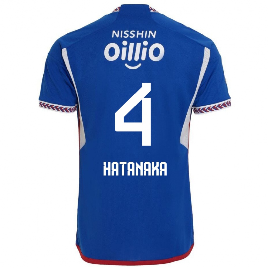 Kinder Fußball Shinnosuke Hatanaka #4 Blau Weiß Rot Heimtrikot Trikot 2024/25 T-Shirt Luxemburg