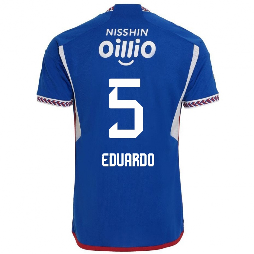 Kinder Fußball Eduardo #5 Blau Weiß Rot Heimtrikot Trikot 2024/25 T-Shirt Luxemburg