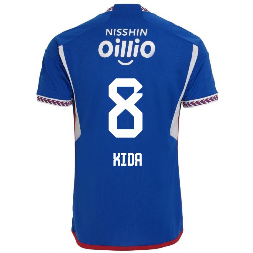 Kinder Fußball Takuya Kida #8 Blau Weiß Rot Heimtrikot Trikot 2024/25 T-Shirt Luxemburg