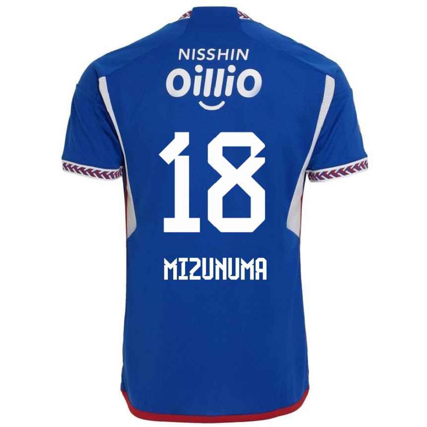 Kinder Fußball Kota Mizunuma #18 Blau Weiß Rot Heimtrikot Trikot 2024/25 T-Shirt Luxemburg