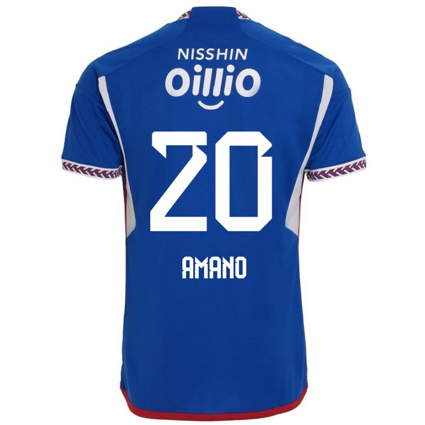 Kinder Fußball Jun Amano #20 Blau Weiß Rot Heimtrikot Trikot 2024/25 T-Shirt Luxemburg