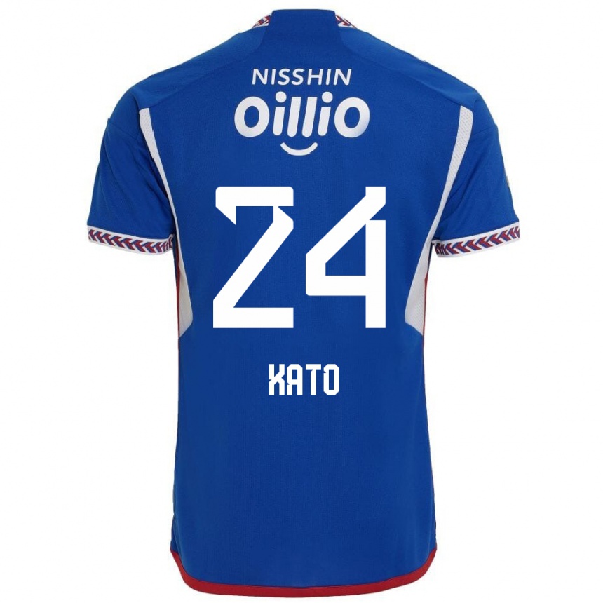 Kinder Fußball Hijiri Kato #24 Blau Weiß Rot Heimtrikot Trikot 2024/25 T-Shirt Luxemburg