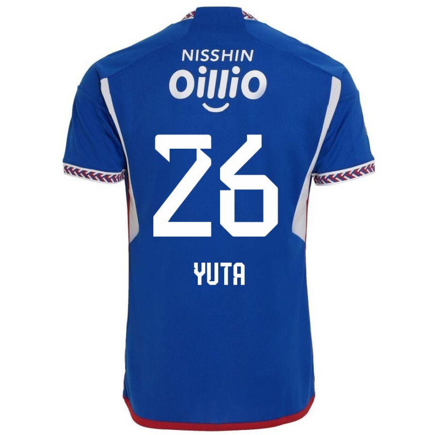 Kinder Fußball Yuta Koike #26 Blau Weiß Rot Heimtrikot Trikot 2024/25 T-Shirt Luxemburg