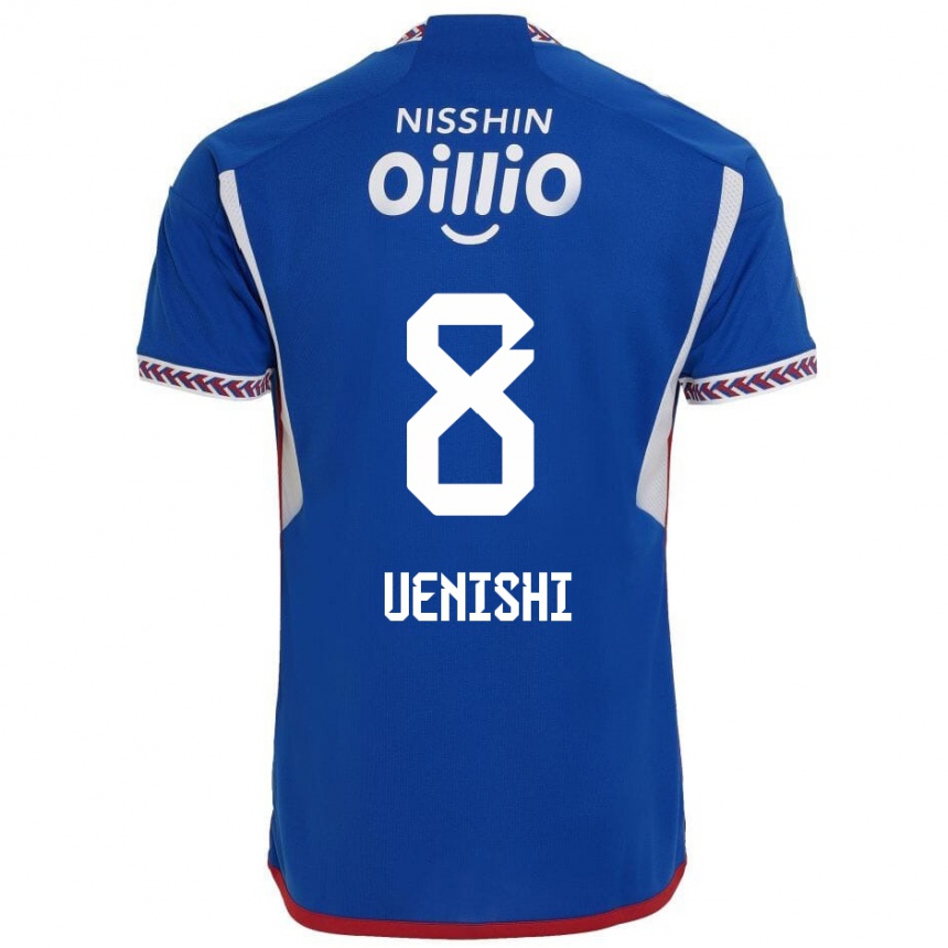 Kinder Fußball Haruki Uenishi #8 Blau Weiß Rot Heimtrikot Trikot 2024/25 T-Shirt Luxemburg