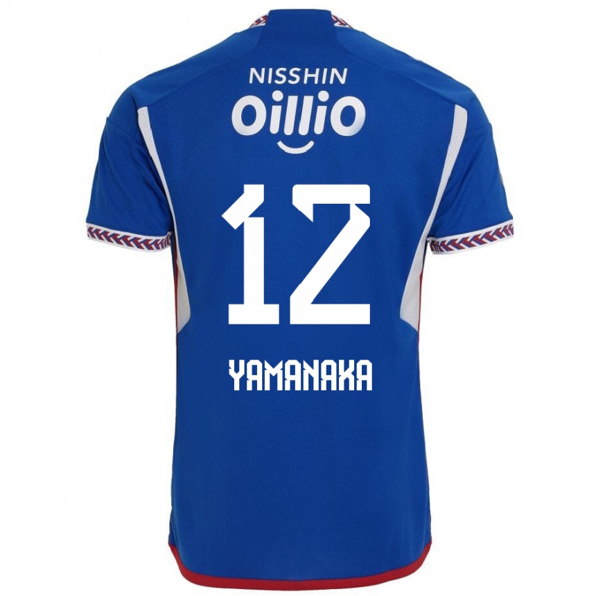 Kinder Fußball Yuki Yamanaka #12 Blau Weiß Rot Heimtrikot Trikot 2024/25 T-Shirt Luxemburg