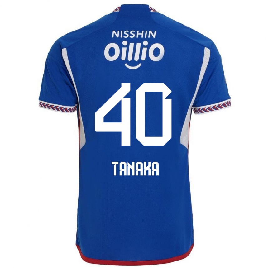 Kinder Fußball Hiei Tanaka #40 Blau Weiß Rot Heimtrikot Trikot 2024/25 T-Shirt Luxemburg