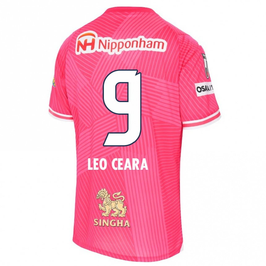 Kinder Fußball Léo Ceará #9 Rosa Weiß Heimtrikot Trikot 2024/25 T-Shirt Luxemburg