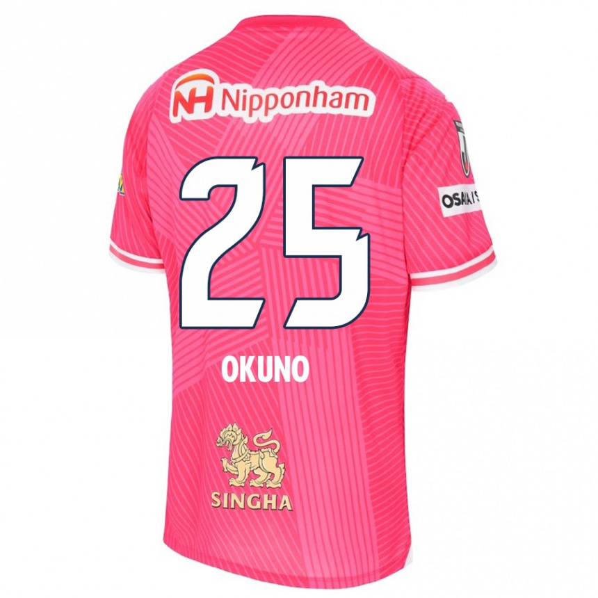 Kinder Fußball Hiroaki Okuno #25 Rosa Weiß Heimtrikot Trikot 2024/25 T-Shirt Luxemburg