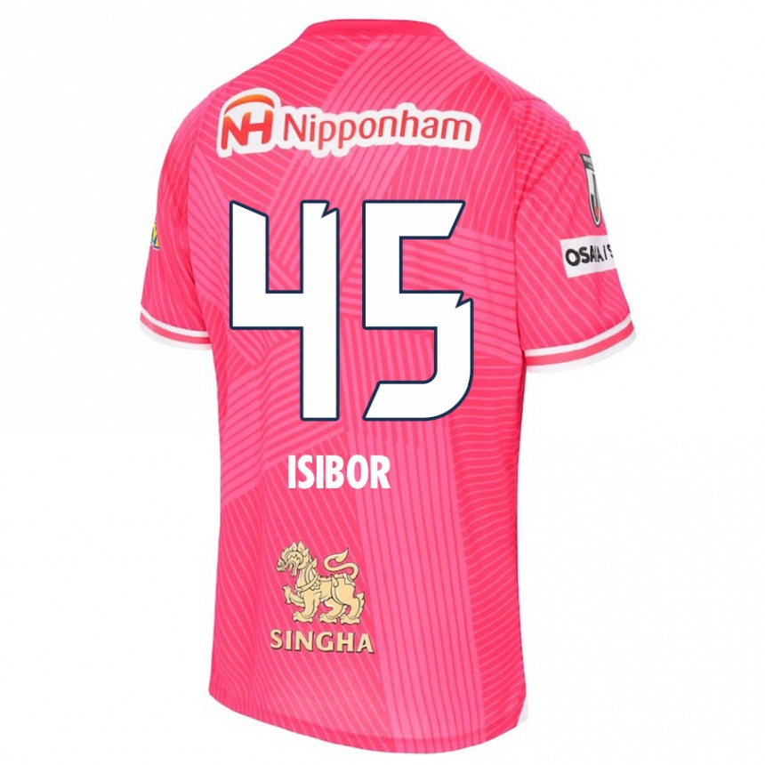 Kinder Fußball Ken Isibor #45 Rosa Weiß Heimtrikot Trikot 2024/25 T-Shirt Luxemburg