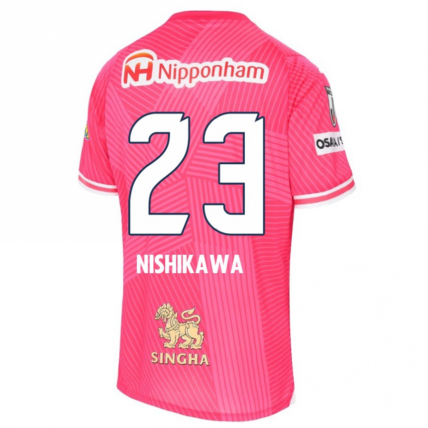 Kinder Fußball Hiroki Nishikawa #23 Rosa Weiß Heimtrikot Trikot 2024/25 T-Shirt Luxemburg