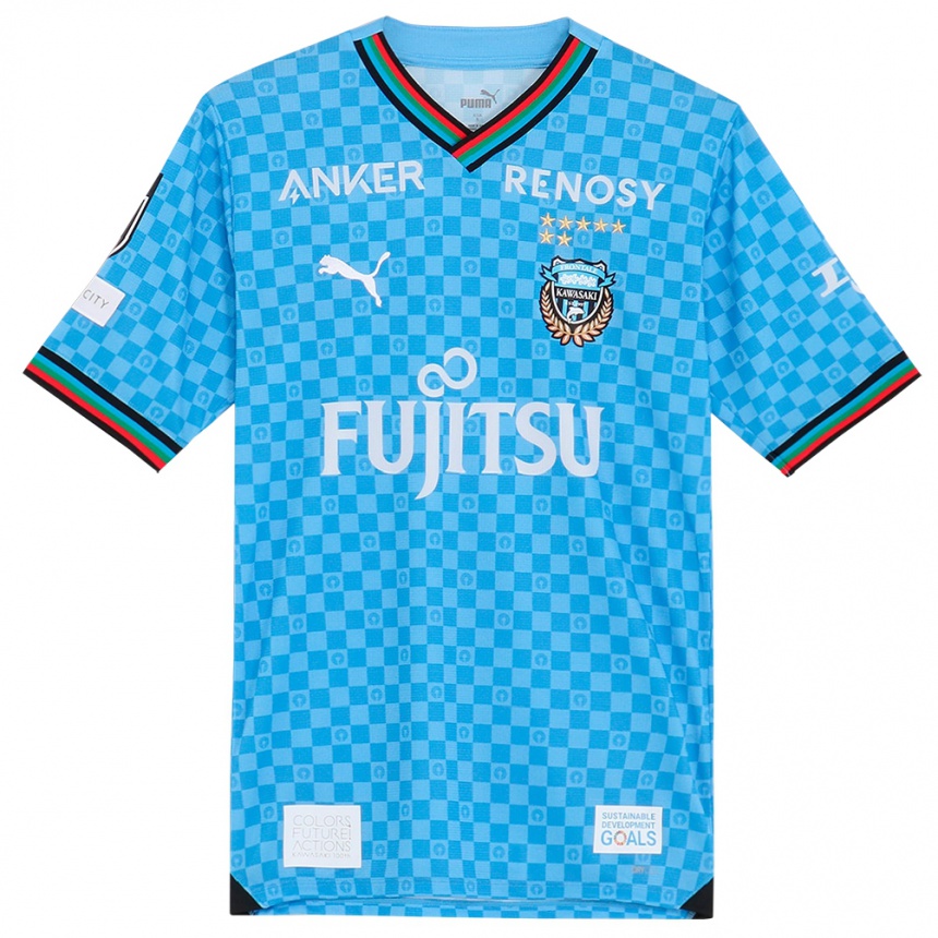 Kinder Fußball Haruki Kusuda #23 Azurblau Heimtrikot Trikot 2024/25 T-Shirt Luxemburg