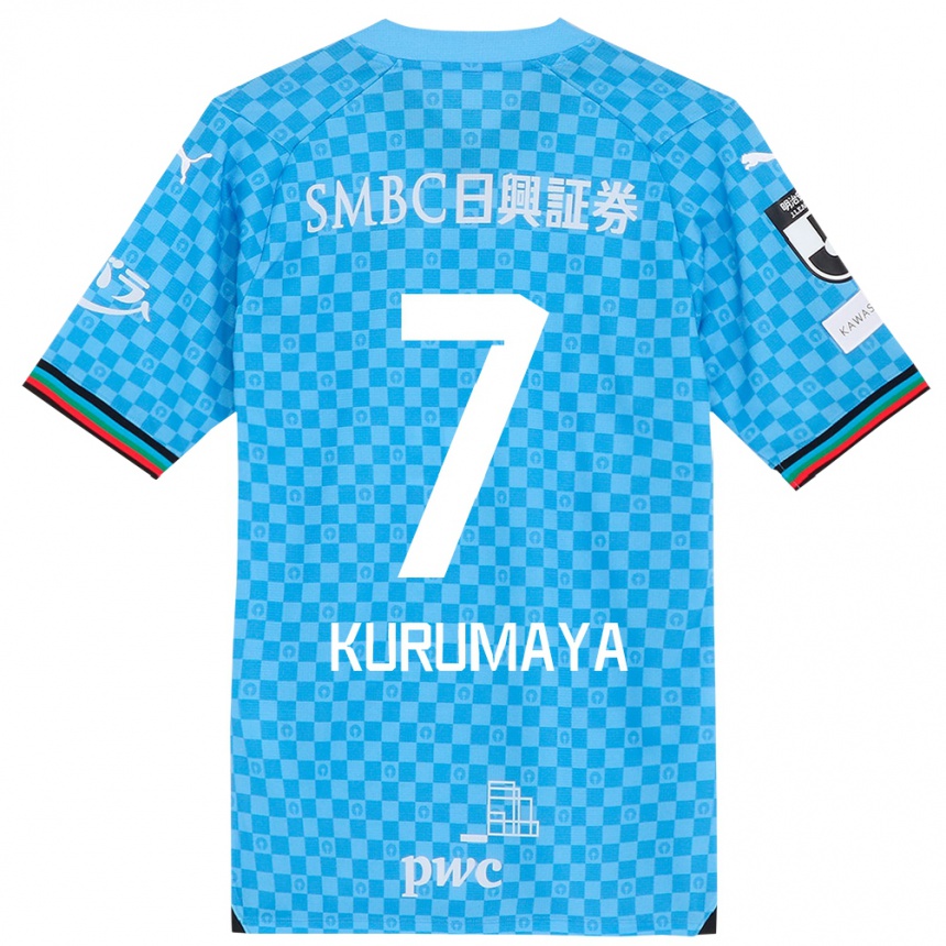 Kinder Fußball Shintaro Kurumaya #7 Azurblau Heimtrikot Trikot 2024/25 T-Shirt Luxemburg