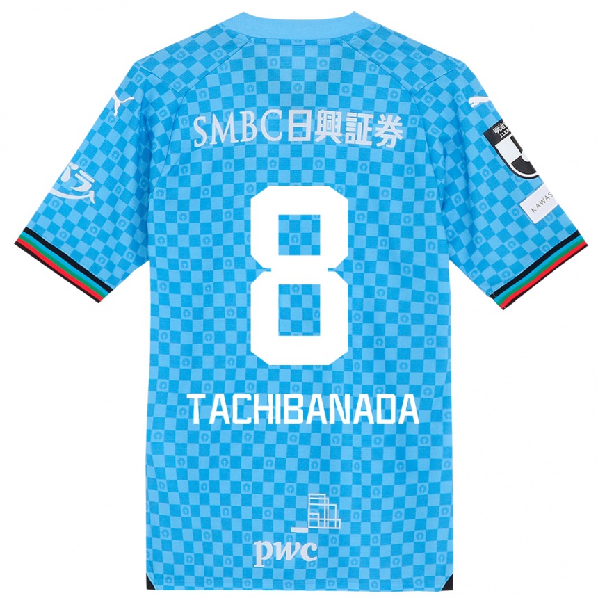 Kinder Fußball Kento Tachibanada #8 Azurblau Heimtrikot Trikot 2024/25 T-Shirt Luxemburg