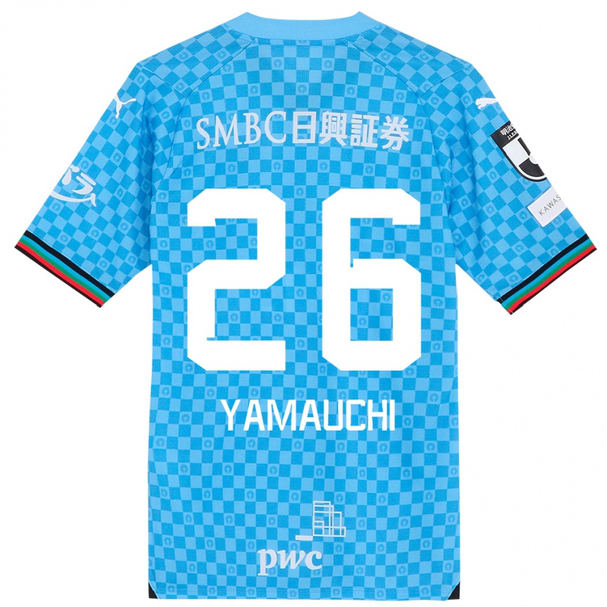 Kinder Fußball Hinata Yamauchi #26 Azurblau Heimtrikot Trikot 2024/25 T-Shirt Luxemburg