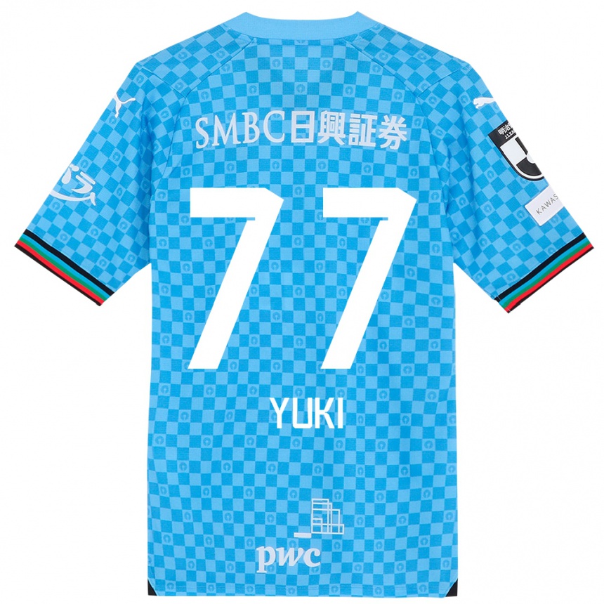 Kinder Fußball Yuki Yamamoto #77 Azurblau Heimtrikot Trikot 2024/25 T-Shirt Luxemburg