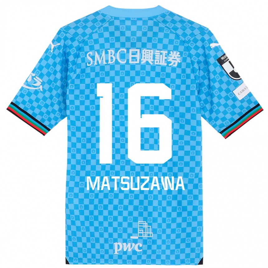 Kinder Fußball Naoto Matsuzawa #16 Azurblau Heimtrikot Trikot 2024/25 T-Shirt Luxemburg