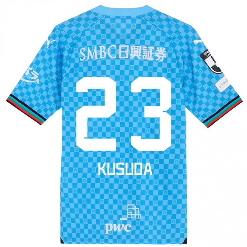 Kinder Fußball Haruki Kusuda #23 Azurblau Heimtrikot Trikot 2024/25 T-Shirt Luxemburg