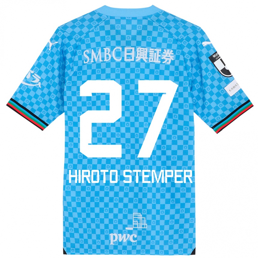 Kinder Fußball Luka Hiroto Stemper #27 Azurblau Heimtrikot Trikot 2024/25 T-Shirt Luxemburg