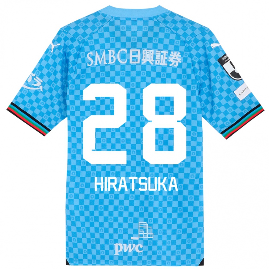 Kinder Fußball Hayato Hiratsuka #28 Azurblau Heimtrikot Trikot 2024/25 T-Shirt Luxemburg