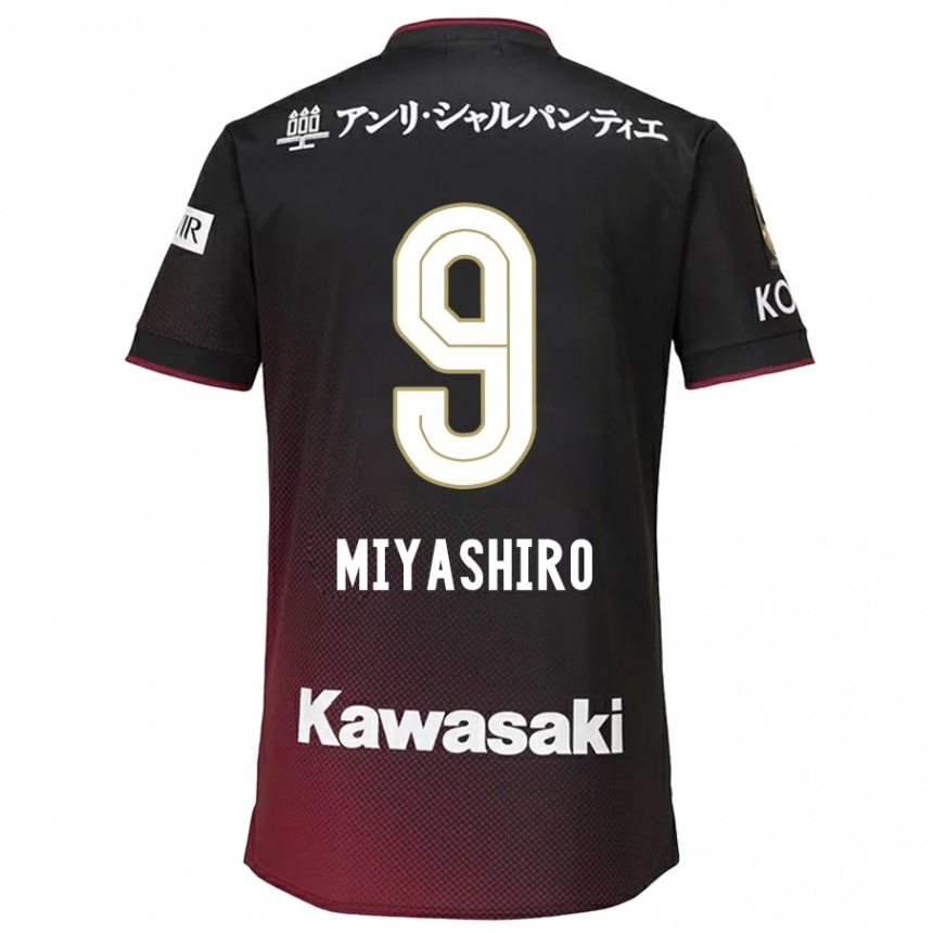 Kinder Fußball Taisei Miyashiro #9 Schwarz Rot Heimtrikot Trikot 2024/25 T-Shirt Luxemburg