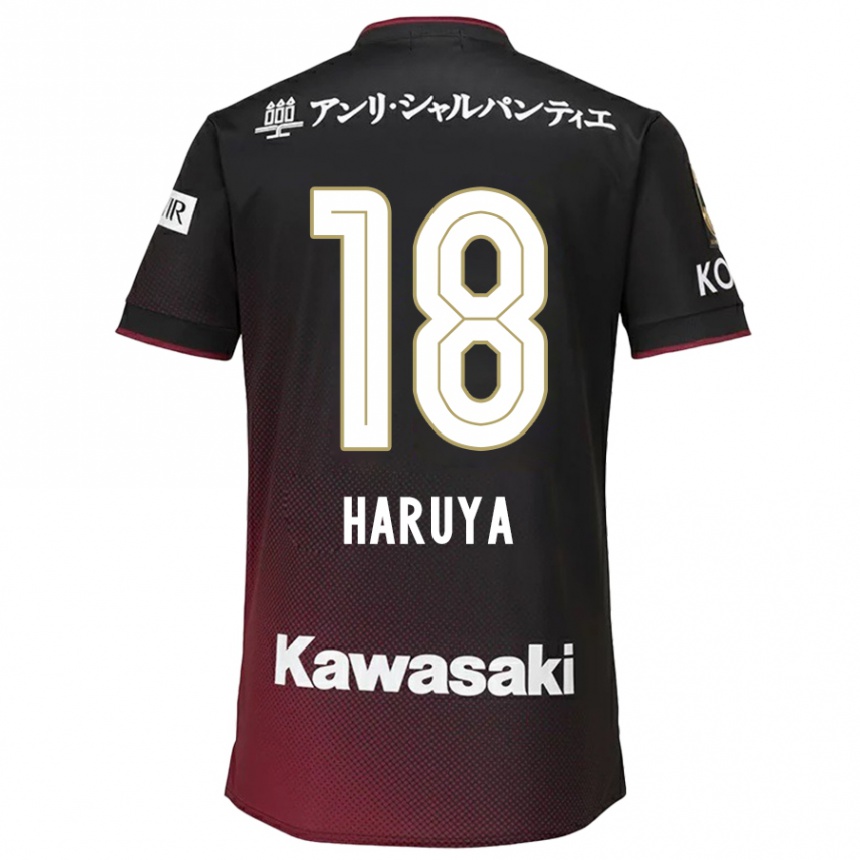 Kinder Fußball Haruya Ide #18 Schwarz Rot Heimtrikot Trikot 2024/25 T-Shirt Luxemburg