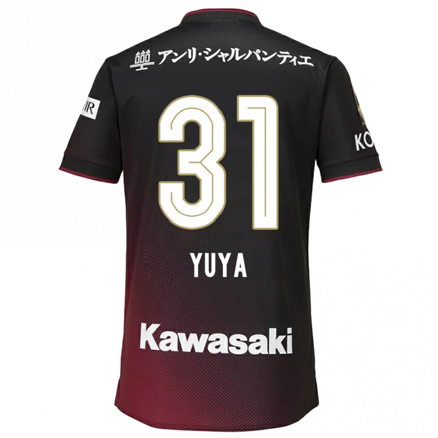 Kinder Fußball Yuya Nakasaka #31 Schwarz Rot Heimtrikot Trikot 2024/25 T-Shirt Luxemburg