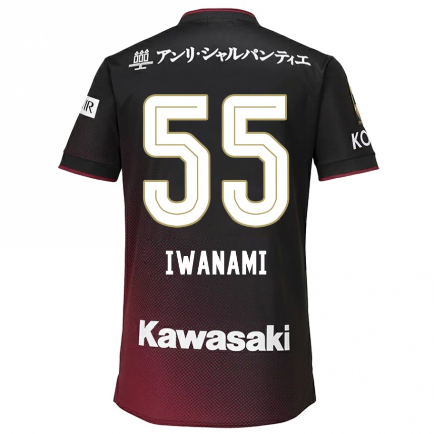 Kinder Fußball Takuya Iwanami #55 Schwarz Rot Heimtrikot Trikot 2024/25 T-Shirt Luxemburg