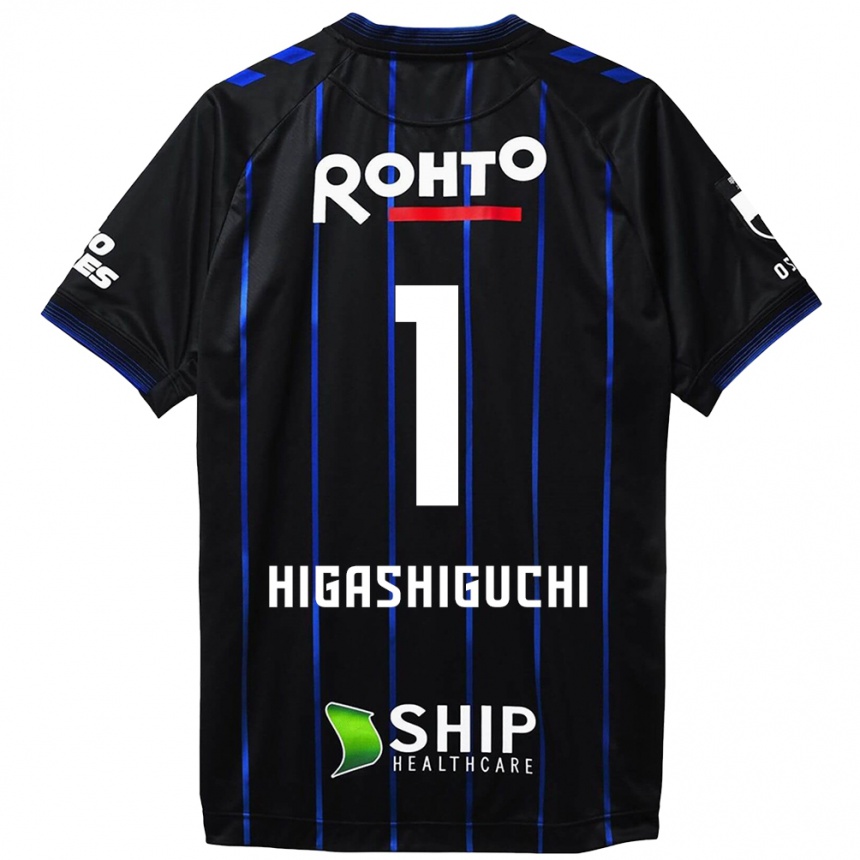 Kinder Fußball Masaaki Higashiguchi #1 Schwarz Blau Heimtrikot Trikot 2024/25 T-Shirt Luxemburg