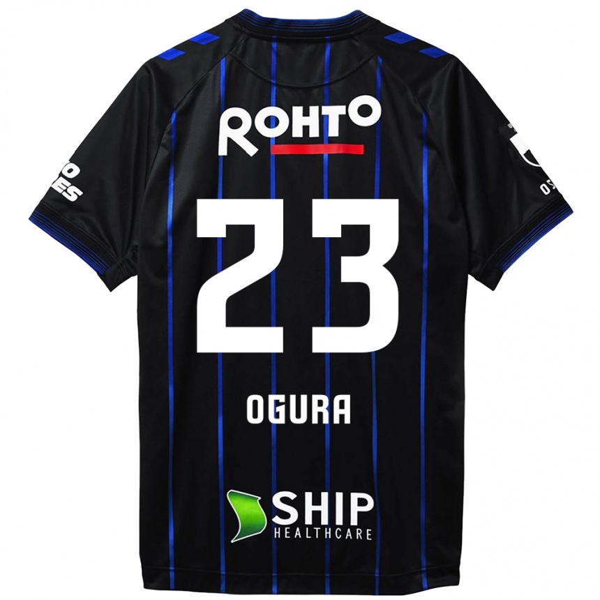 Kinder Fußball Shimpei Ogura #23 Schwarz Blau Heimtrikot Trikot 2024/25 T-Shirt Luxemburg