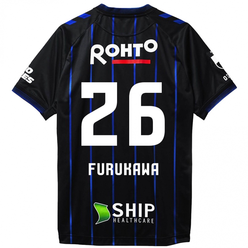 Kinder Fußball Kanta Furukawa #26 Schwarz Blau Heimtrikot Trikot 2024/25 T-Shirt Luxemburg