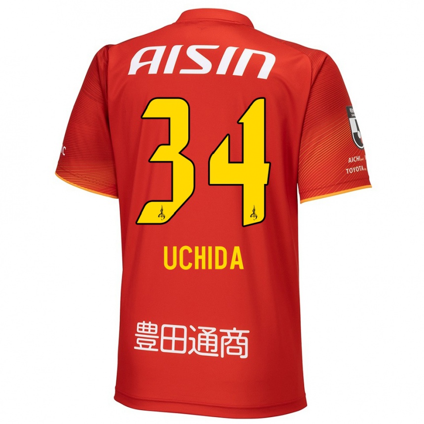 Kinder Fußball Takuya Uchida #34 Rot Weiß Gelb Heimtrikot Trikot 2024/25 T-Shirt Luxemburg