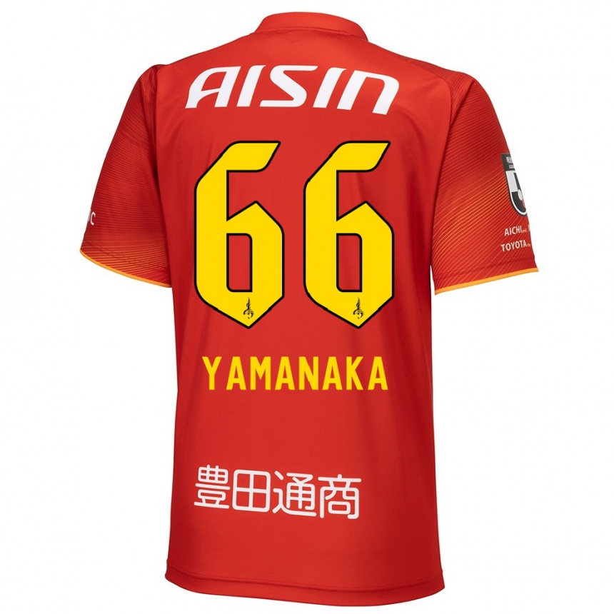 Kinder Fußball Ryosuke Yamanaka #66 Rot Weiß Gelb Heimtrikot Trikot 2024/25 T-Shirt Luxemburg