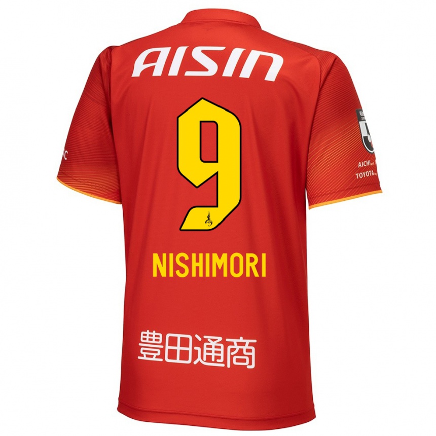 Kinder Fußball Naoto Nishimori #9 Rot Weiß Gelb Heimtrikot Trikot 2024/25 T-Shirt Luxemburg