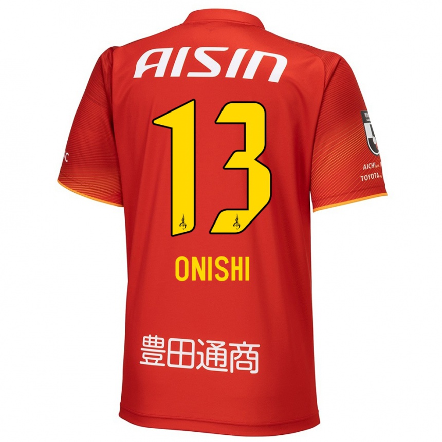 Kinder Fußball Ritsu Onishi #13 Rot Weiß Gelb Heimtrikot Trikot 2024/25 T-Shirt Luxemburg