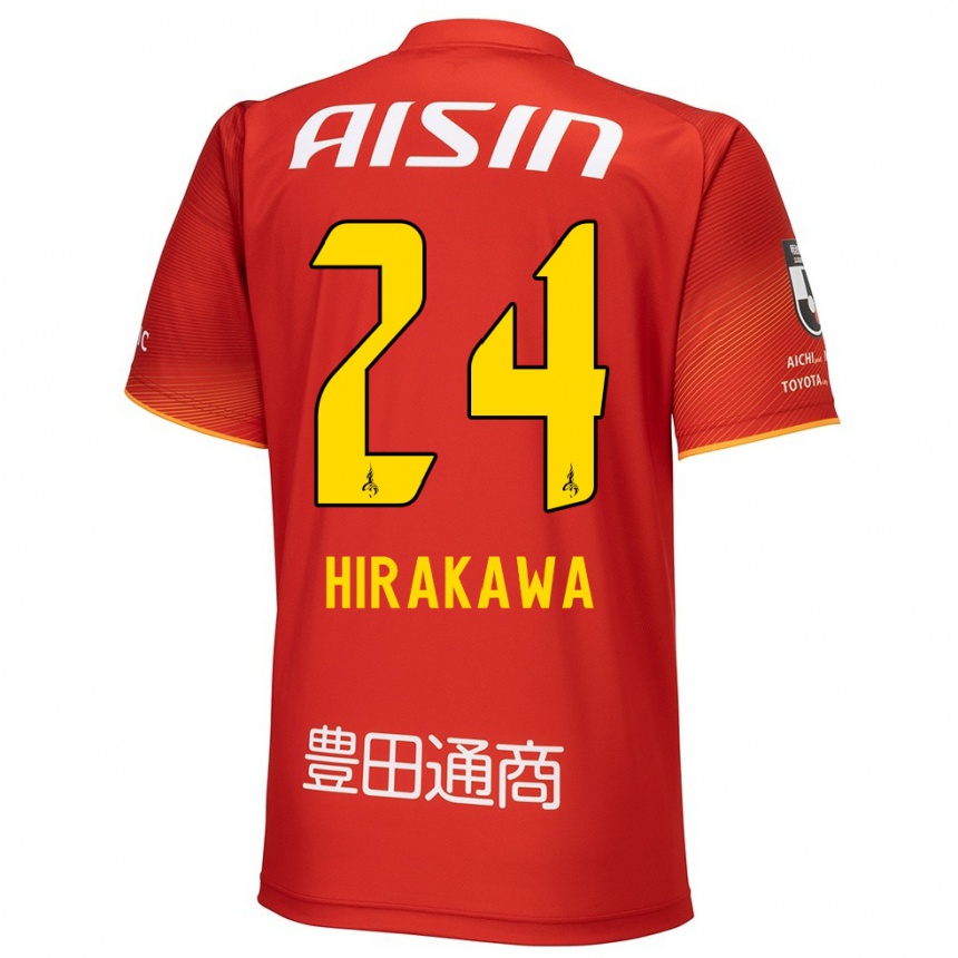 Kinder Fußball Haruto Hirakawa #24 Rot Weiß Gelb Heimtrikot Trikot 2024/25 T-Shirt Luxemburg