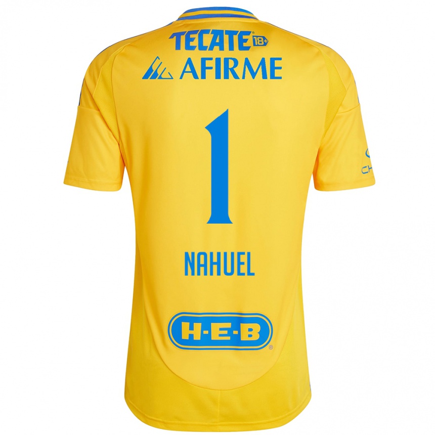 Kinder Fußball Nahuel Guzmán #1 Goldgelb Heimtrikot Trikot 2024/25 T-Shirt Luxemburg