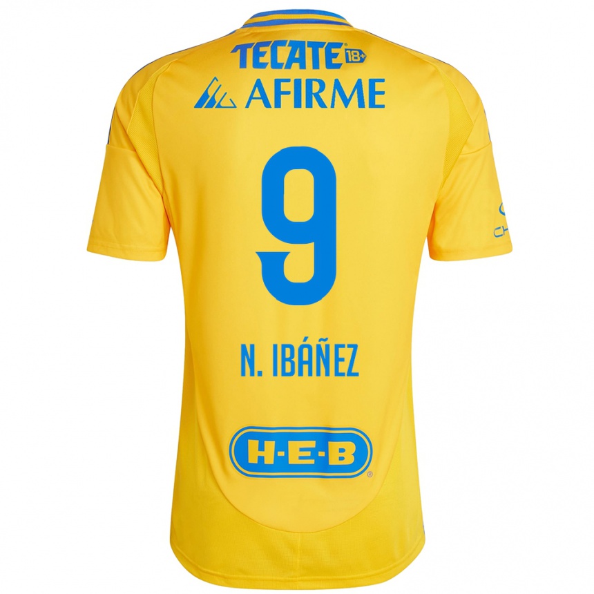 Kinder Fußball Nicolás Ibáñez #9 Goldgelb Heimtrikot Trikot 2024/25 T-Shirt Luxemburg