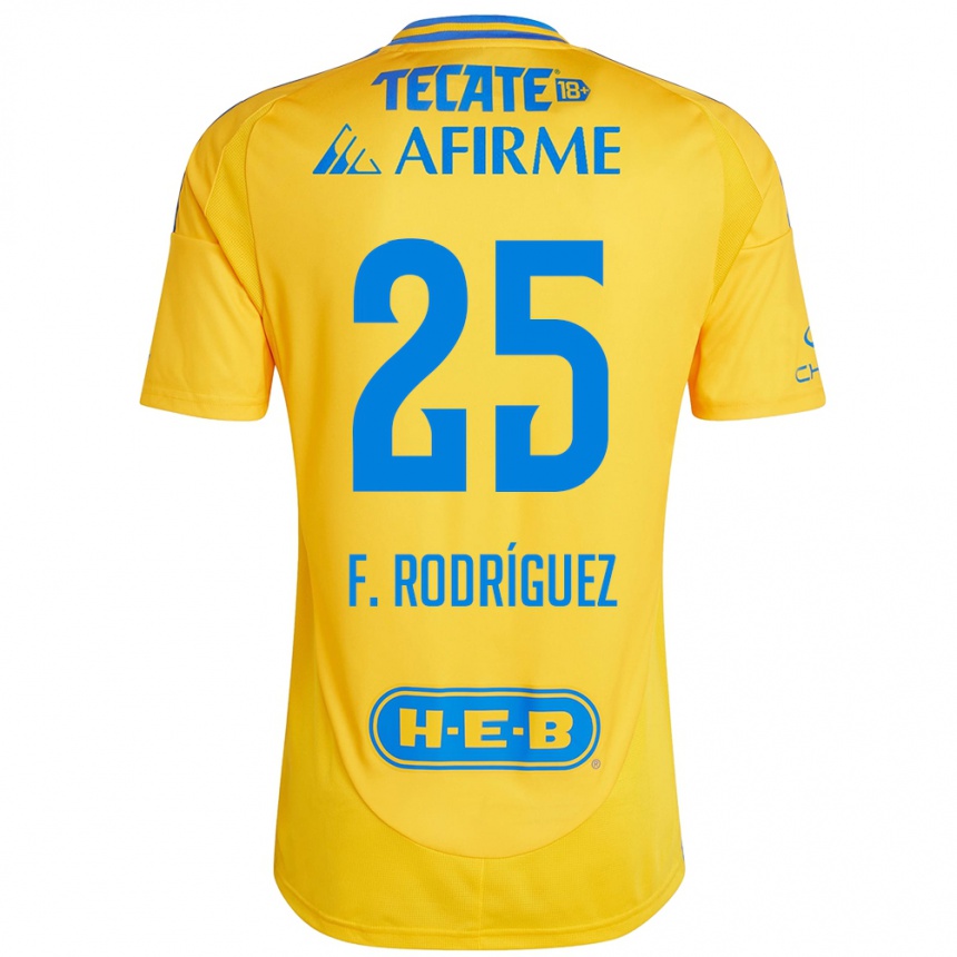 Kinder Fußball Felipe Rodríguez #25 Goldgelb Heimtrikot Trikot 2024/25 T-Shirt Luxemburg